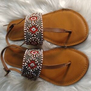 Notrated strappy beaded embellished sandal sz 9